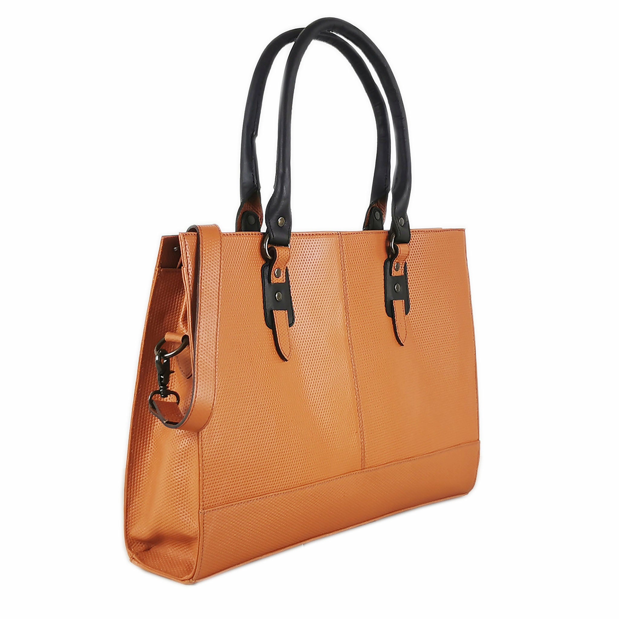 Leather laptop bags with trolley strap